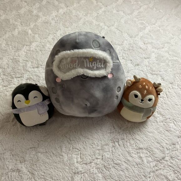 Squishmallows Other - Squishmallow‎ Set Of 3 Boulder The Moon, Dawn The Deer And Luna The Penguin